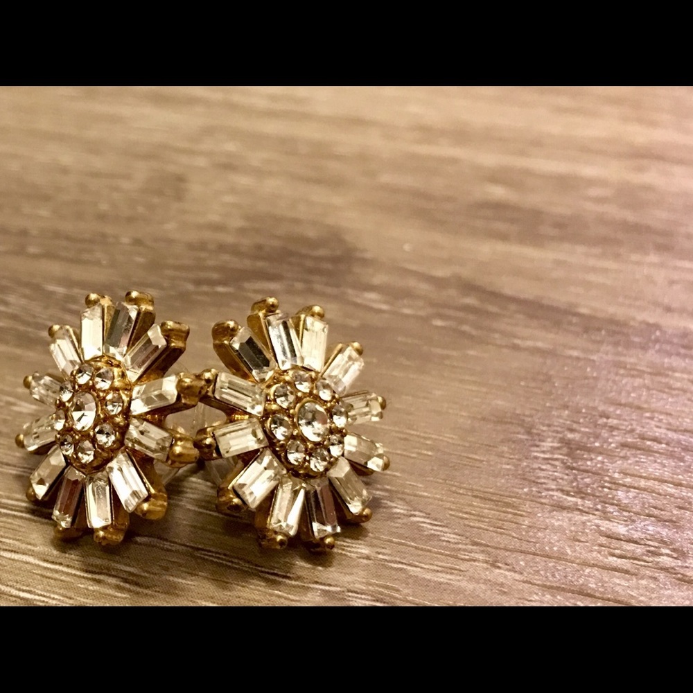 J Crew Golden Flower Earrings